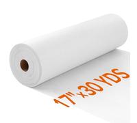 MOHOM Light Weight 17in x 30yd White Iron On Non-Woven Fusible Fleece Interfacing, Single-Sided Polyester Fabric for DIY Craft Supplies, Quilting, Sewing, Shirt Plackets, Dresses, Collars, Cuffs