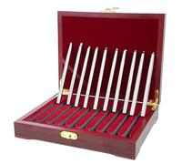 Mohs Hardness Test Kit(130 × 6 Mm), 1-10 Scratch Tester, with Storage Box, Metal Stainless Steel, Wide Range of Applications, for Ceramic Floor Glass Gems Jade,Red