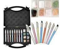 Mohs Hardness Test Kit(2-9), Accurate Mineral Gemstone Tester, with Storage Box + 8 Pcs Hardness Tester Small Particle, for Ceramic Tiles, Glass, Gems, Concrete,8pcs