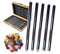 Mohs Hardness Test Kit(3-7/5-9/4-8), Industrial Mineral Identification Kit, with Storage Box, Square Pen Tip/Metal Pen Holder, for Ceramics, Tiles, Marble,3-7