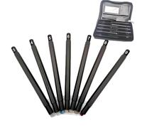 Mohs Hardness Test Kit, 3-9 Scratch Tester Hardness Test Pen, with Storage Box, Relative Hardness, Metal Material, for Industrial Mineral Identification Gem Jade,Black