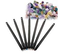 Mohs Hardness Test Kit, 7 Pcs 3-9 Scratch Tester Hardness Test Pen, with Storage Box/Easy to Carry, Metal Material + Relative Hardness, for Testing Mineral Jade Glass,Black