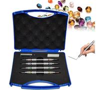 Mohs Hardness Test Pen, 2-9 Scratch Tester Hardness Test Pen, 304 Stainless Steel, Double-Ended Scoring Needle, with Storage Box, for Ceramic Floor Glass Gems,4 pcs