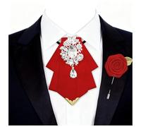 MOHSILY Bow Ties for Men Women Rhinestone Bowtie Solid Mens Bow Tie with Brooch for Suit Tuxedo Wedding Party, Red, One Size