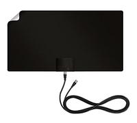 Mohu Leaf Supreme Pro Amplified Indoor TV Antenna, 65-Mile Range, Signal Indicator, UHF/VHF Multi-Directional, Paper-Thin, 12 ft. Detachable Coaxial Cable, Reversible, 4K-Ready HDTV, MH-110160
