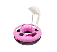 MOHUIED Cat Toys for Indoor Cats Interactive Kitten Toys Roller Tracks with Mouse Spring Pet Toy with Exercise Balls Teaser Mouse for Boredom(Rose)