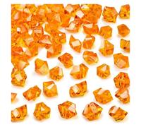 MOHUIED Fish Tank Gravel Stones 100pcs 11x14mm Crystals Plastic Gems Home Vase Decoration Multi Colorful Diamond Ice Rocks Stones DIY Jewelry Toys Party Crafts(Dark Yellow)