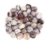 MOHUIED Fish Tank Gravel Stones Red White Crazy Agate Stone Reiki Crystal Mineral Gemstone Home Decor Fish Tank Aquarium Gems Ornament(50 g)