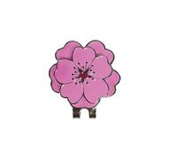 MOHUIED Golf Ball Mark with Golf Hat Clip Magnetic Alloy Pink Peach Flower Pattern Golf Marker Gift For Golf Ball for Men and Women(1Pcs)