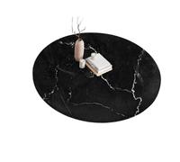 MOHUIED Leather Dining Table Cover with Elastic Edge 60-140cm Elastic Edge Design Waterproof Washable Round Table Cushion Marble Tablecloth with Pattern TableDecor(Color-04,Diameter 80cm)