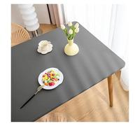 MOHUIED Leather Dining Table Cover with Elastic Edge Solid Color Table Cover Fixable Elastic Tablecloth Waterproof Round Square Cloth Protector(Color 9,80x130cm)