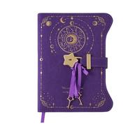 MOHUIED Lockable Diary Love Lock Keys Diary Notebook B6 Size PU Leather Notepad Cute 360 Pages(Purple)