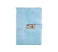 MOHUIED Lockable Diary Password Book Female Thickened Notepad Retro Canvas with Lock A5 Creative Diary Stationery Handbook Notebook(Light Blue)
