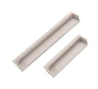MOHUIED Recessed Handle Embedded Hidden Concealed Handles for Cabinets and Drawers Modern Wardrobe Pulls Aluminum Alloy Invisible(Light Grey,120mm Length)