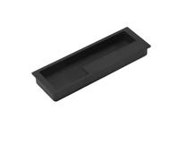 MOHUIED Recessed Handle Embedded Sliding Door Handle with Hidden Screws, Modern Simple Handles for Barn Drawer Cupboard(Black 128mm Left)