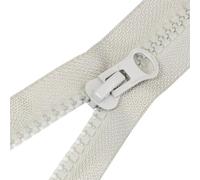 MOHUIED Separating Jacket Zippers Resin Zipper Open-end Single Double Sliders Zippers Jacket Coat Long Zip Coat Bag Garment DIY Sewing Accessories(Silver,60cm)