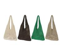 MOHUIED Versatile Crochet Beach Tote for Women & Girls, Hollow-Out Shoulder Bag for Women(Green)