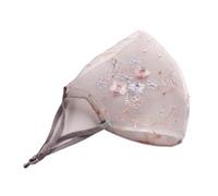 MOHUIED Women's Lace Mask Embroider Flower Veil Mask Breathable Thin Lace Adjustable Dustproof Sunscreen Face(Grey)