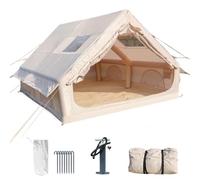 Mohuihui Inflatable Camping Tent, Easy Set Blow Up Air Cabin Large House | 4-Season Luxury Oxford Hot Glamping Tent with Skylight & Stove Jack, Big XXL Winter Canves House for 6-8-12 Person Adult