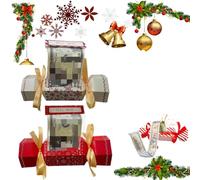 MOHXFE Christmas Surprise Money Pull Pouch,Christmas Money Holders for Cash,Surprise Pull Out Money Gift Box for Cash Pull,Cash Gift Pouch,for DIY Money Gift with Christmas Tote Bag (2PC-D)