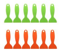 Moicstiy 12 Pcs Plastic Putty Knife Scraper Set, 2 Inch Flexible Spackle Knife for Drywall Finishing, Plaster Scraping, Patching and Painting, Decals and Wallpaper Removal