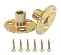 Moicstiy 16Pcs M10 Brad Hole Tee Nut with Mounting Screws, Carbon Steel 3-Hole T-Nuts for Wood Furniture