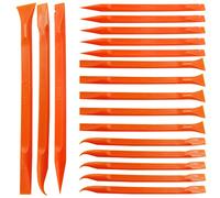 Moicstiy 18Pcs Plastic Scraper Cleaning Tool Non-Scratch Carbon Fiber Multi-Purpose Stiff Scraper Pen-Shaped Scraper Tool for Paint, Stickers Label, Food, Tight Spaces, Crevices, Kitchen (Orange)