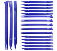 Moicstiy 18Pcs Plastic Scraper Cleaning Tool Non-Scratch Carbon Fiber Multi-Purpose Stiff Scraper Pen-Shaped Scraper Tool for Paint, Stickers Label, Food, Tight Spaces, Crevices, Kitchen (Blue)