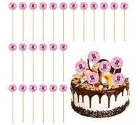 Moicstiy 24 Pcs Disco Ball Cake Toppers, Mini Disco Ball Cupcake Picks for Birthday, Wedding, Retro Dance Party, 70s Party Decorations, Disco Theme Cake Decorations, Dance Party Favors (Pink)