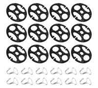 Moicstiy 24Pcs Car Seat Cover Plum Plate Metal Hooks, 12Pcs Plastic Car Seat Covers Chucks and 12Pcs Metal Hooks Set Locking Clip Plastic Card Fixed Fastener Buckle Replacement for Car Seat (Black)