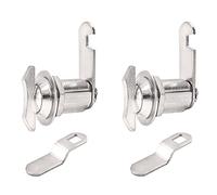 Moicstiy 2Pcs 1-1/8 Inch Thumb Operated Offset Cam Locks, Chrome Non-Locking Compartment Lock Latch Keyless Twist Cabinet Replacement Lock for Mailbox Drawer, RV Compartment Door