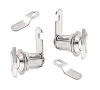 Moicstiy 2Pcs 1 Inch Thumb Operated Offset Cam Locks, Chrome Non-Locking Compartment Lock Latch Keyless Twist Cabinet Replacement Lock for Mailbox Drawer, RV Compartment Door