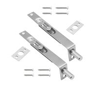 Moicstiy 2Pcs 6 Inch French Door Lock Stainless Steel Door Flush Bolt Latch Concealed Slide Lock Security Door Locks for Windows, Composite Doors, Double Doors, Wood Doors (Silver, Style A)