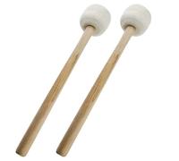 Moicstiy 2Pcs Bass Drum Mallet, 13.4 Inch Length Wool Felt Head Drum Mallet Stick Anti-slip Bass Percussion Sticks Instrument Band Accessory for Drums Snare Drums (Beige)