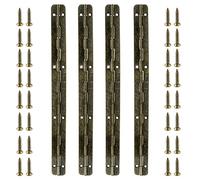 Moicstiy 4 PCS Antique Bronze Long Folding Hinge Wooden Box Gift Hinge Piano Hinges for Cabinet Door Gate Hings, with Screw