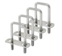 Moicstiy 4 Sets M6 Square U Bolts 1 Inch Wide, 304 Stainless Steel U-Bolts with Frame Plates, Nuts, and U Clamp for Trailers, Boats (25 mm x 70 mm)
