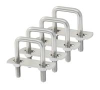 Moicstiy 4 Sets M6 Square U Bolts 1 Inch Wide, 304 Stainless Steel U-Bolts with Frame Plates, Nuts, and U Clamp for Trailers, Boats (25 mm x 50 mm)