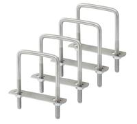 Moicstiy 4 Sets M6 Square U Bolts 2 Inch Wide, 304 Stainless Steel U-Bolts with Frame Plates, Nuts, and U Clamp for Trailers, Boats (50 mm x 80 mm)