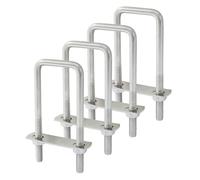 Moicstiy 4 Sets M8 Square U Bolts 1-9/16 Inch Wide, 304 Stainless Steel U-Bolts with Frame Plates, Nuts, and U Clamp for Trailers, Boats (40 mm x 120 mm)