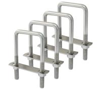 Moicstiy 4 Sets M8 Square U Bolts 2 Inch Wide, 304 Stainless Steel U-Bolts with Frame Plates, Nuts, and U Clamp for Trailers, Boats (50 mm x 100 mm)