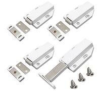 Moicstiy 4Pcs Magnetic Push to Open Latches Heavy Duty White Touch Latch Catch Cabinet Door Hardware Touch Pressure Release Latch for Drawer