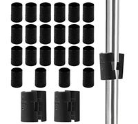 Moicstiy 50 Pack 1 Inch Wire Shelving Shelf Lock Clips, Plastic Shelving Clips Replacement Black Sleeve Shelf Clips for Wire Shelving, Post Wood Metal Pole(25 Pair)