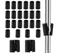 Moicstiy 50pack 3/4 Inch Wire Shelving Shelf Lock Clips, Plastic Shelving Clips Replacement Black Sleeve Shelf Clips for Post Wood Metal Pole (25 Pair)