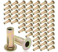 Moicstiy 60Pcs Steel Multi Grip Rivet Nuts Pre Bulbed Shank Zinc-Plated Flat Head Threaded Insert Nut Construction Fasteners for Industrial (5/16-18)