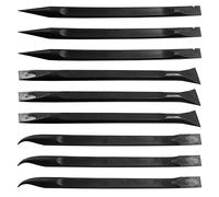 Moicstiy 9Pcs Plastic Scraper Cleaning Tool Non-Scratch Carbon Fiber Multi-Purpose Stiff Scraper Pen-Shaped Scraper Tool for Paint, Stickers Label, Food, Tight Spaces, Crevices, Kitchen (Black)