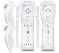 MOICUCU Wii Remote Controller mit Motion Plus und Nunchuck,Wireless Wii Fernbedienung Wii Remote Plus Controller mit Nunchuck mit Silikonhülle Handschlaufe für Wii