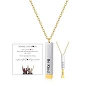 Moiegouct Be Kind of A B Necklace Stainless Steel Bar Pendant with Hidden Message Best Friend Necklace Jewelry Gift for Women Sister, Stainless Steel, No Gemstone