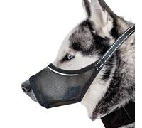 MoiiLavin Dog Muzzle, Adjustable, Breathable, Soft Mesh Dog Muzzle for Small, Medium, Large Dogs, Pet Muzzle for Biting Chewing, Grooming (Black, L)