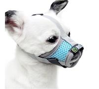 MoiiLavin Dog Muzzle, Breathable Mesh Muzzles for Small Dogs 5-15bls, Chihuahua Muzzle for Biting Barking, Adjustable Puppy Muzzle XS Extra Small Muzzle (Grey-Blue)