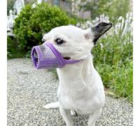 MOIILAVIN Dog Muzzle,Soft Mesh Muzzle for Barking Grooming Biting Chewing for Small Medium Breeds, Barkless Mesh Muzzle Stop Puppy Eating Poop&Rocks XXS XS S (Purple, S)